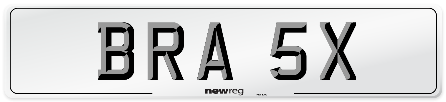 BRA 5X Number Plate from New Reg